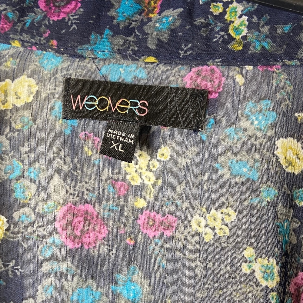 Weavers Navy Floral Tunic Top - Picture 2 of 7